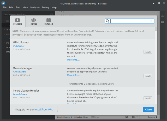 Extension Manager